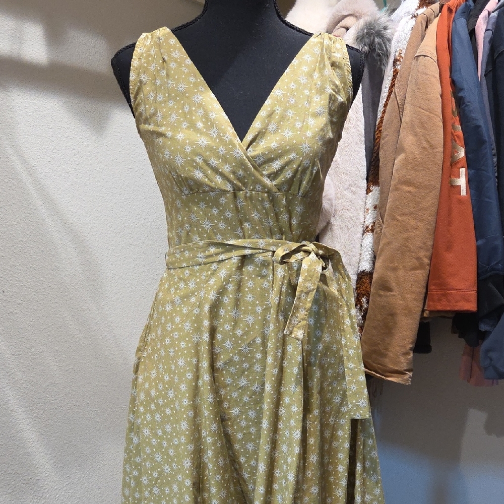 Floral Wrap Dress in Yellow